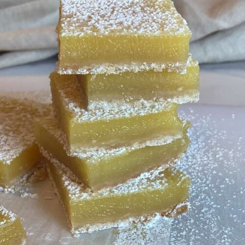 stack of homemade lemon bars