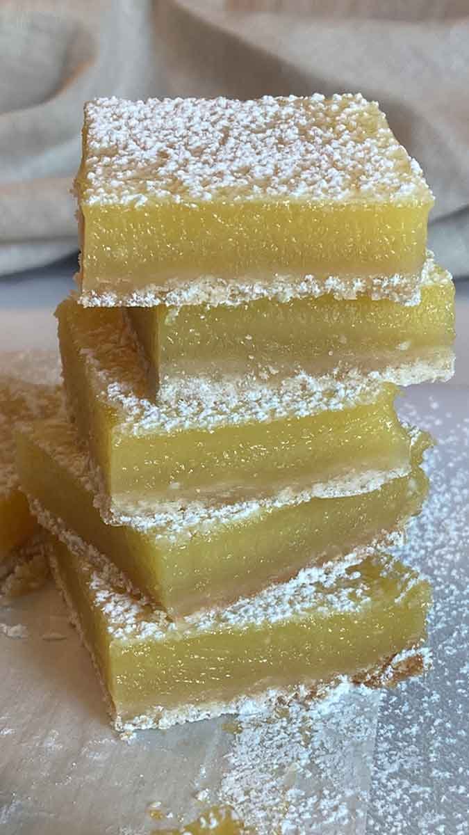 stack of homemade lemon bars
